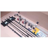 Beach fishing kit 2 rods reels tripod and tackle