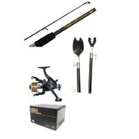 Carp Fishing Stalker Set / Kit Rod Reel Alarm Banksticks Rest St