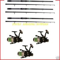 3 Carp Fishing Rods with Carp Fishing Reels Lineaeffe