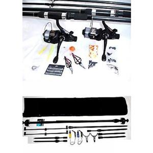 Carp Fishing Kit  2 X Rod / Reel + Rod Pod + Tackle
