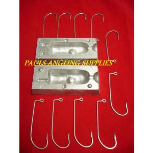 ASL Fishing Lead Weight Mould Big Jig + Hooks 10 oz